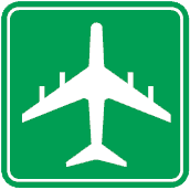 This sign indicates the route to the airport
