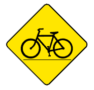 This sign indicates bicycle crossing ahead