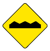 This sign indicates there are uneven pavement or bumps on the road ahead