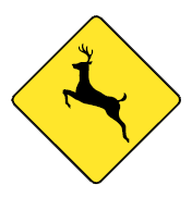 This sign indicates deer may cross this road