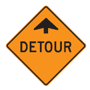 This sign indicates Temporary detour from the normal route ahead.