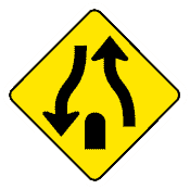 This sign indicates the divided highway ends