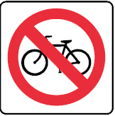 This sign indicates bicycles are not allowed on this road