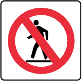 This sign indicates pedestrians are not allowed on this road
