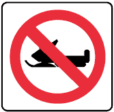 This sign shows no snow mobiles are allowed