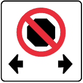 This sign indicates do not stop between the signs