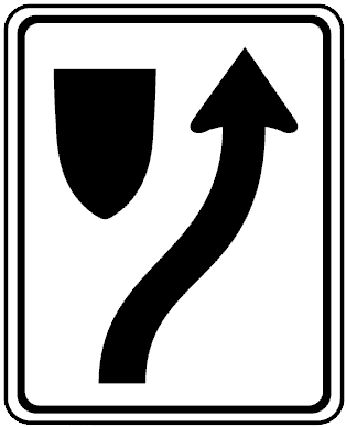 This sign indicates keep to the right of the traffic island