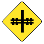 This sign indicates there's a railroad crossing ahead