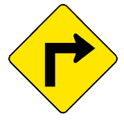 This sign indicates there's a sharp turn or bend in the road ahead