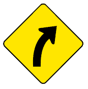 This sign indicates there is a slight bend or curve in the road ahead