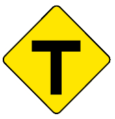 This sign means you are approaching a T intersection.