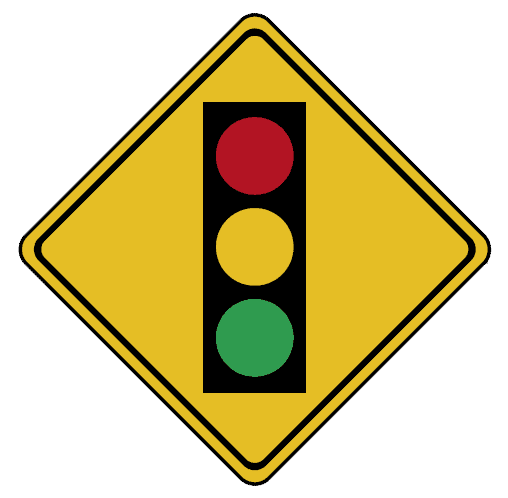 This sign indicates there are traffic lights ahead