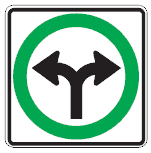 This sign means you can only turn left or right only.