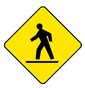 This sign indicates be alert for pedestrians