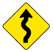 This sign indicates winding road ahead